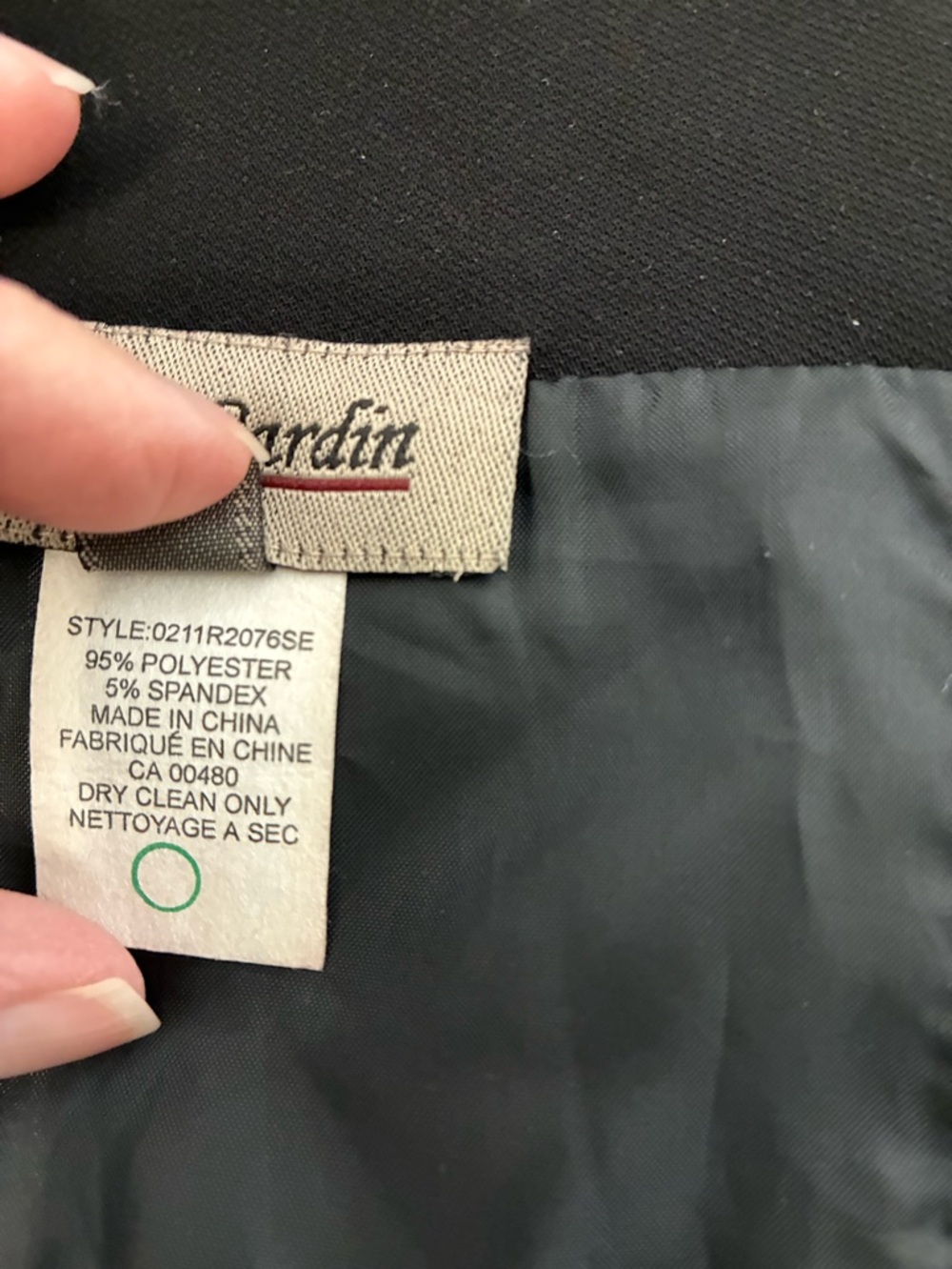 Pierre Cardin Black Skirt Satin Ribbon at waist asymmetrical hem & slit Sz 16 - Picture 6 of 10